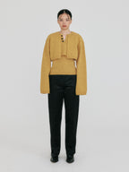 EENK ZONNE Cropped Knit Cardigan - Mustard