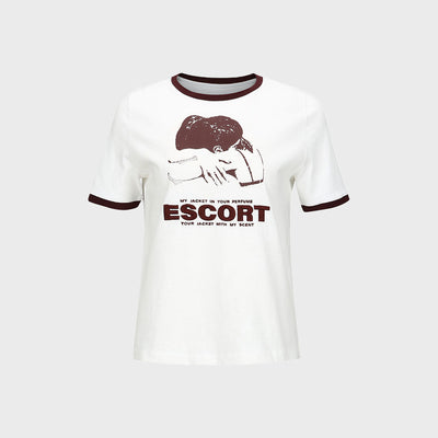 CONTRAST COTTON T-SHIRT WHITE (F23TO908WH)