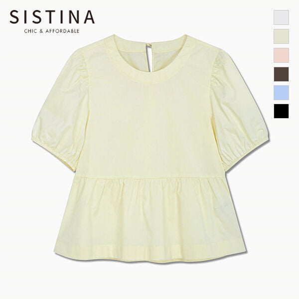 SISTINA Cotton puff sleeve blouse_AWWBLQ21010