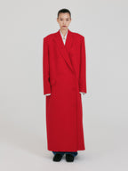 EENK ZABELLE Double-Breasted Coat - Red