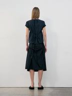 LOW CLASSIC U-NECK LOGO BLOUSE_BLACK_LW251BL04BK