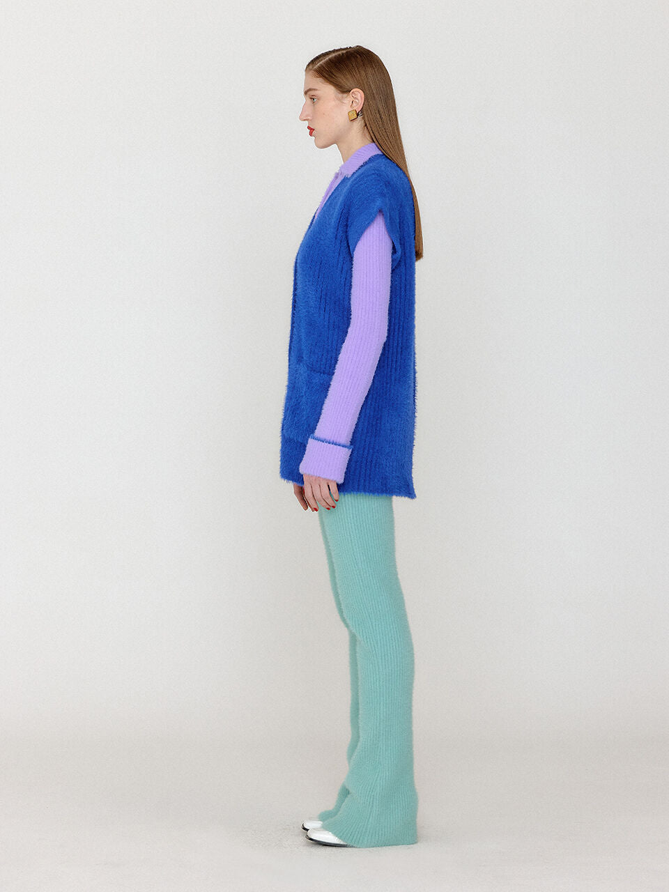 EENK EENK VIVI Oversized Knit Vest - Blue
