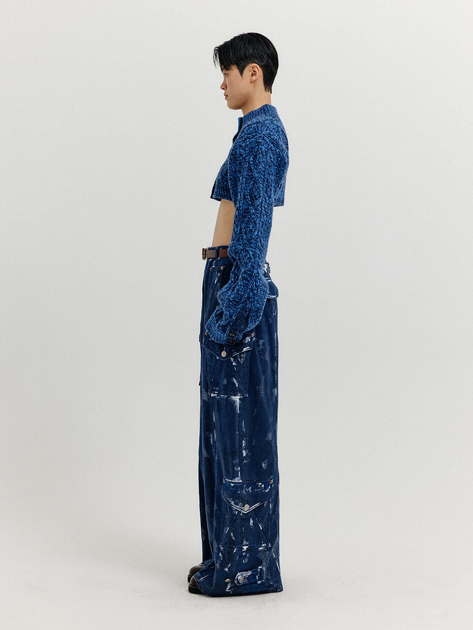 EENK EENK XILI Cable Knit Crop Cardigan - Navy