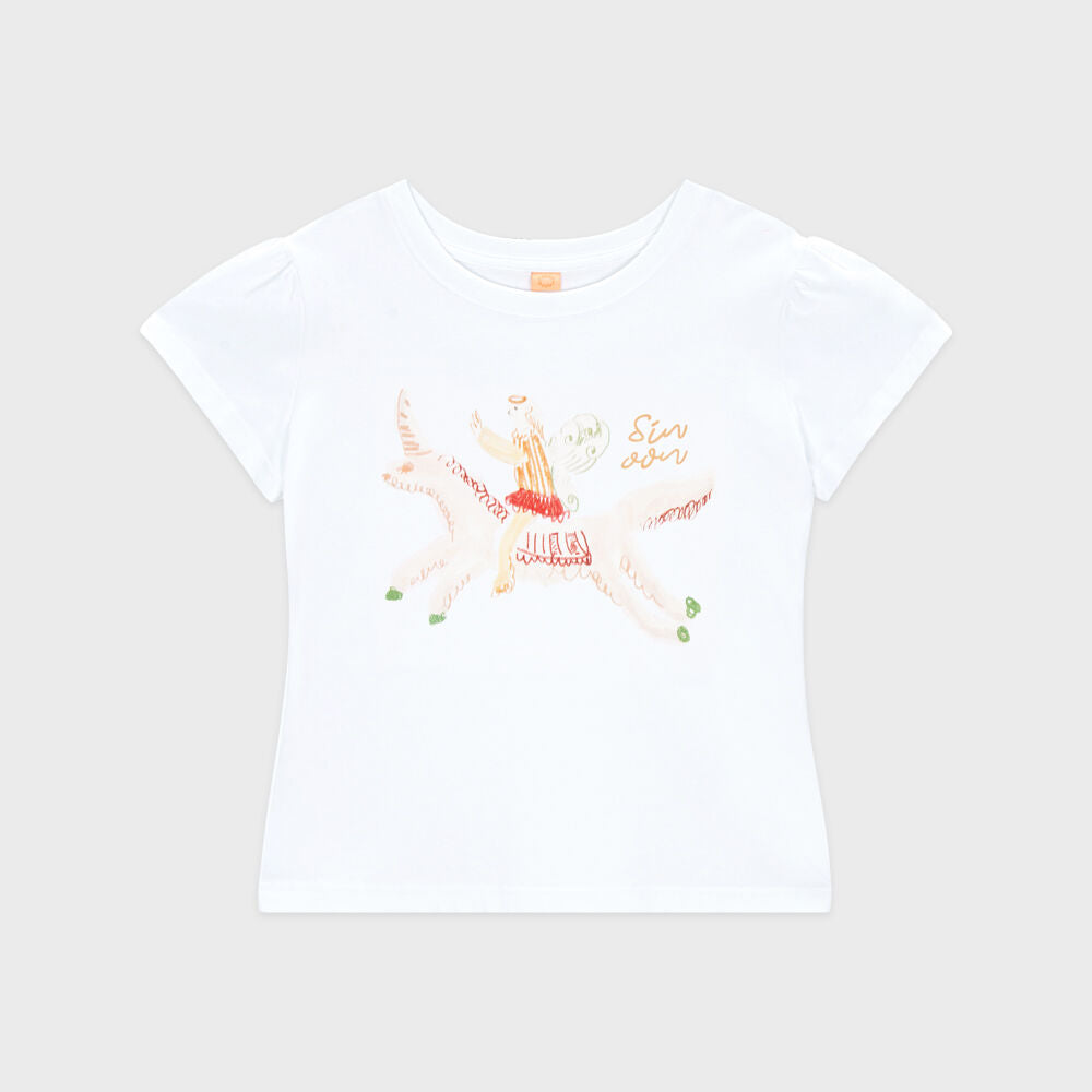 SINOON Unicorn Puff T-Shirt (White)