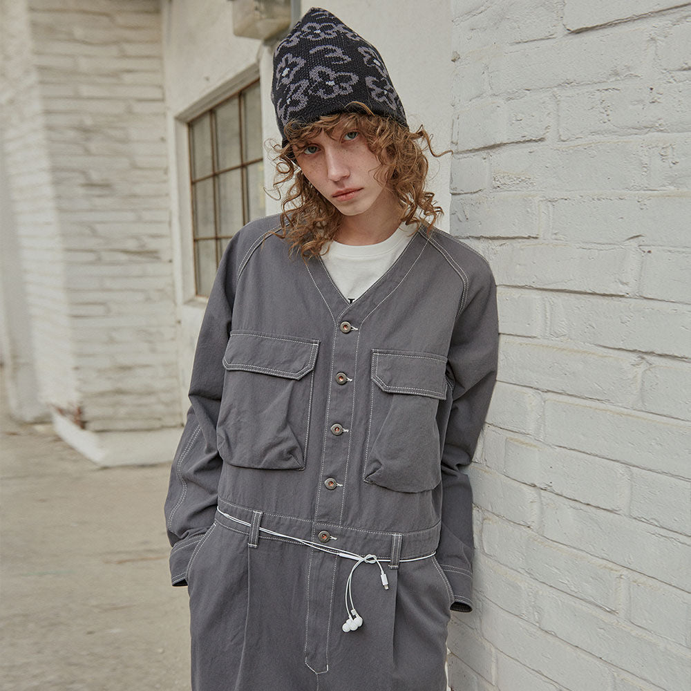 MAGOODGAN MAGOODGAN Jumpsuit No-collar Overfit Gray