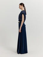 EENK EENK XLEAT Pleated Wide Pants - Navy