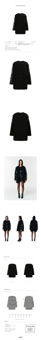 YCH LAYERED PUFFER COAT BLACK (F23OT005BK)