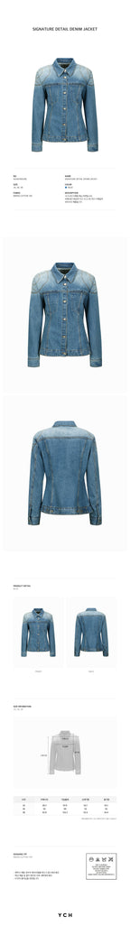 YCH SIGNATURE DETAIL DENIM JACKET BLUE (W24DT8051BL)