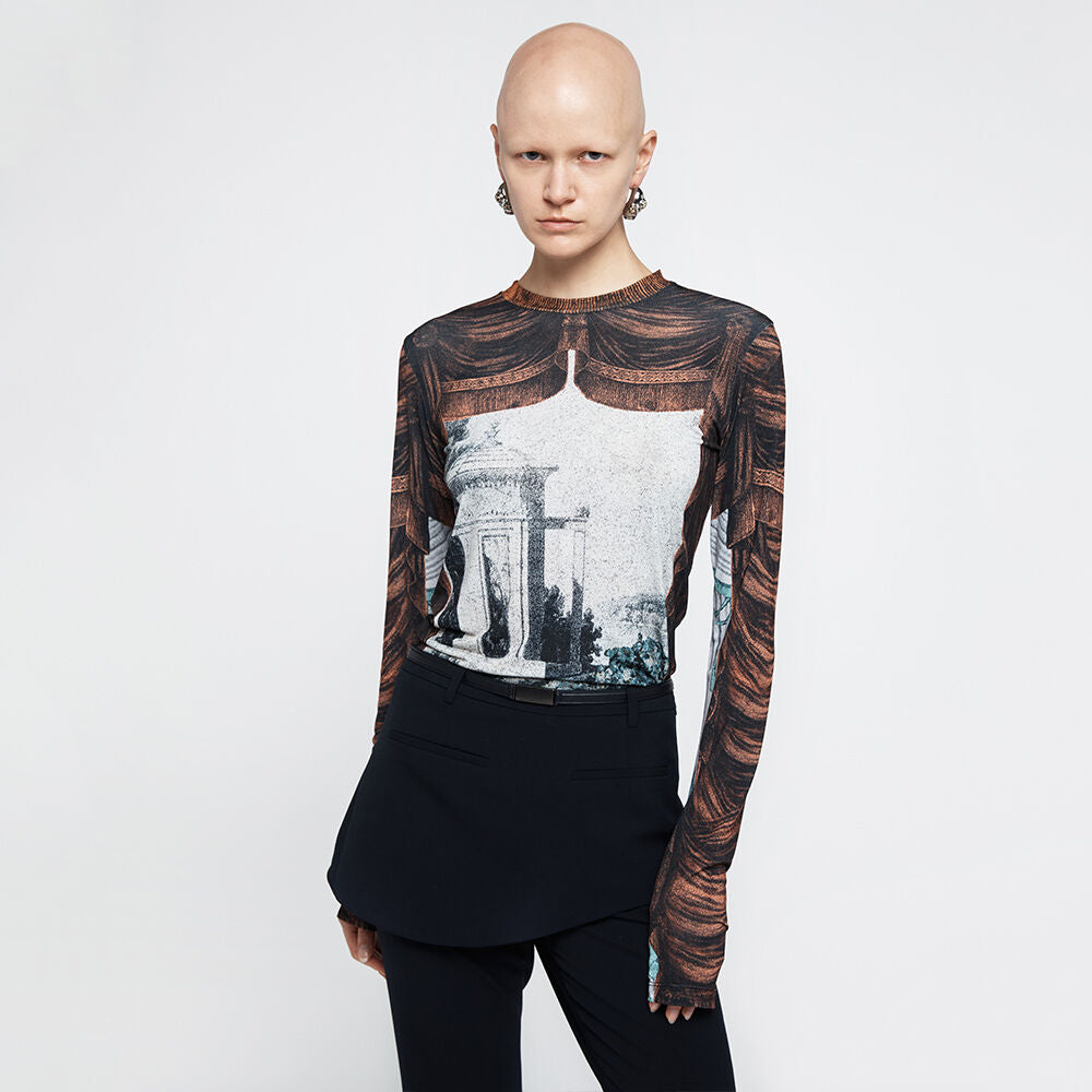YCH GAREDN GRAPHIC PRINTED T-SHIRT ORANGE (R25TS11161OR)