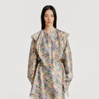 EENK YIVONA Scarfed Shirt - Cream/Blue Multi