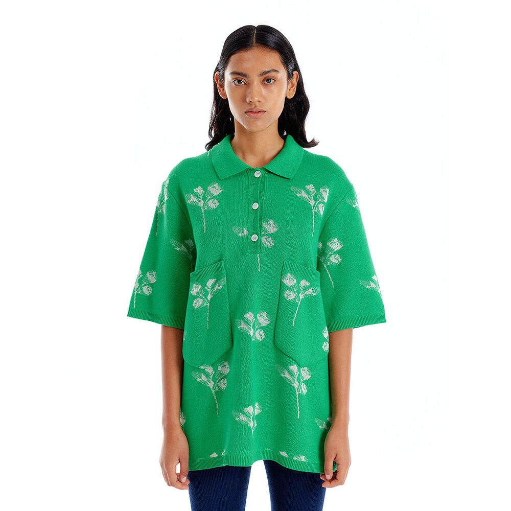 EENK EENK Oversized Polo Shirt - Green