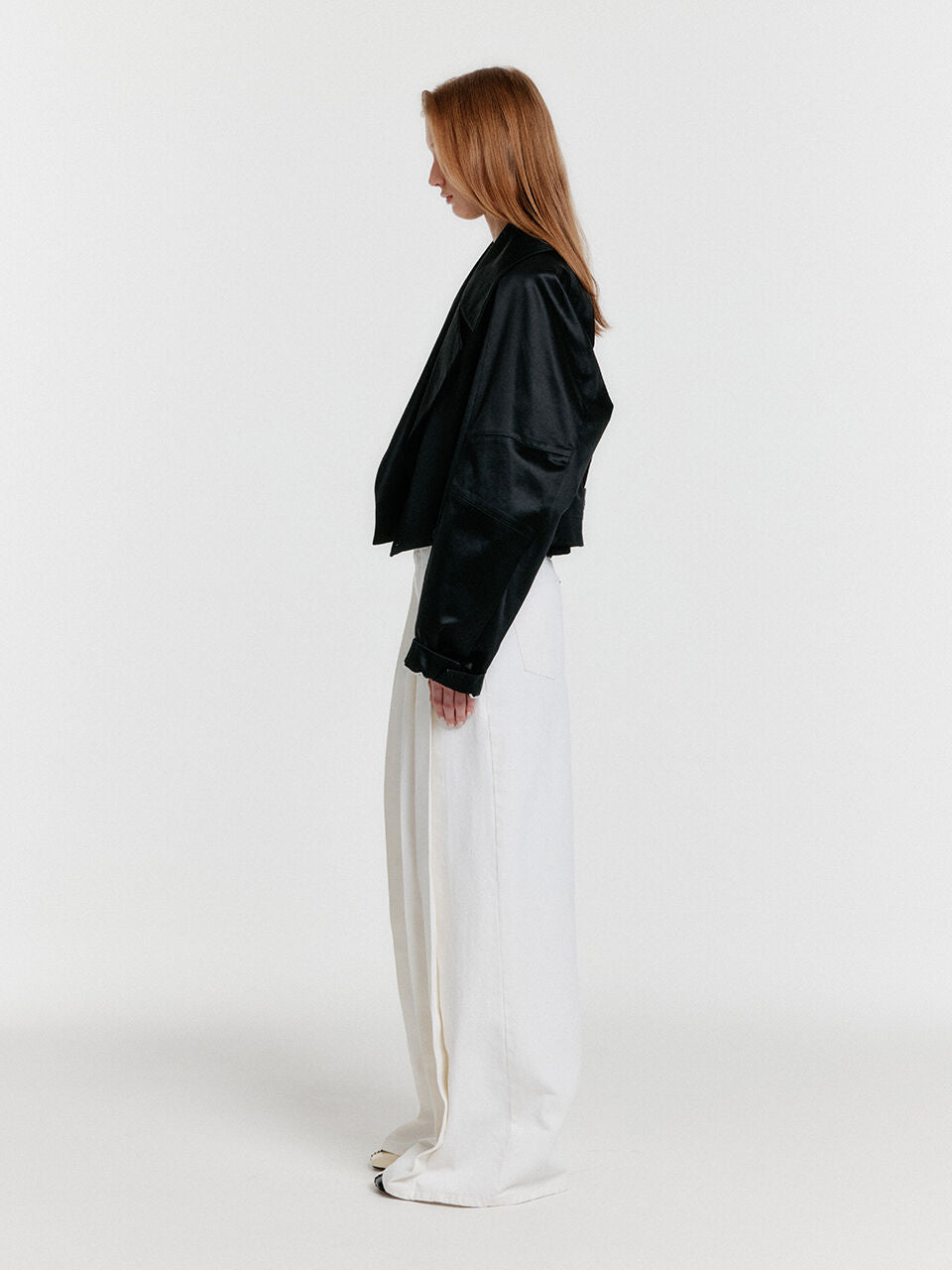 EENK EENK YUN Oversized One-Button Short Jacket - Black