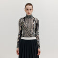 EENK EENK XOL Paneled Turtleneck Top - Black/Beige