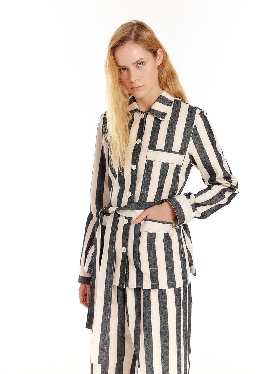 EENK EENK Shirt Oversized Ivory/Black Stripe