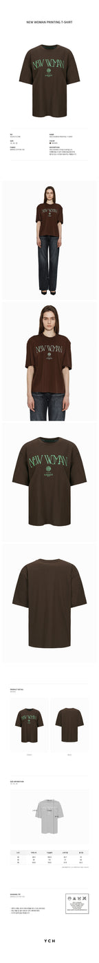 YCH NEW WOMAN PRINTING T-SHIRT BROWN (W24TS11121BR)