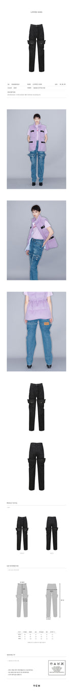 YCH LAYERED JEANS GREY (W23DB702GY)