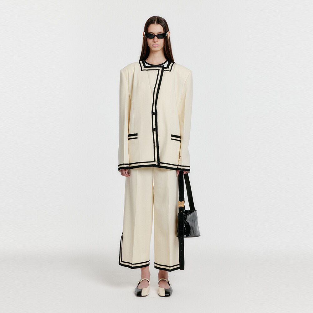EENK EENK Contrast Wide Pants - Ivory