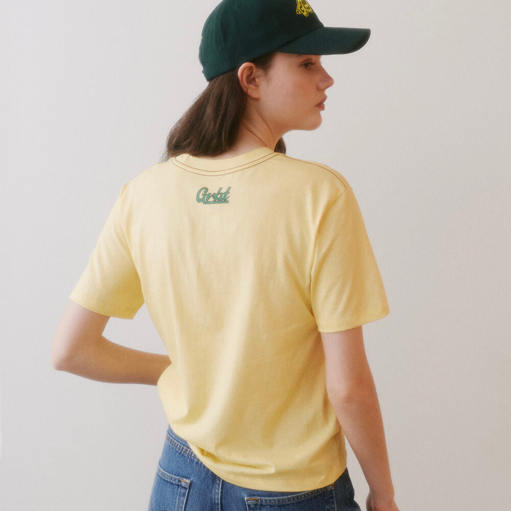 GREENBUTTER Pigment Stitch Point Logo Tee (Yellow)