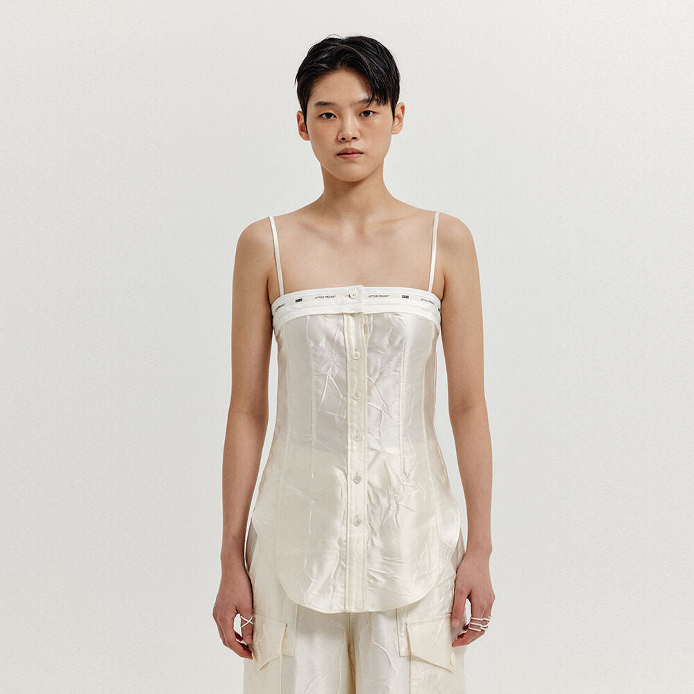 EENK EENK XIVIA Sleeveless Buttoned Top - Ivory