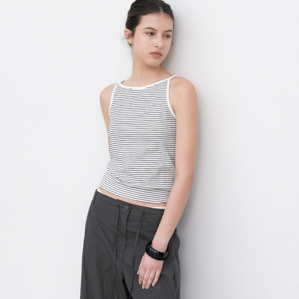 ATELIER NAIN ESSENTIAL STRIPE SLEEVELESS TEE (Z-T-6819)