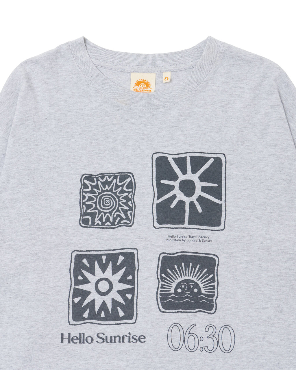 HELLO SUNRISE Sun Stamp L/S Tee_Gray