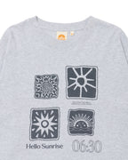 HELLO SUNRISE Sun Stamp L/S Tee_Gray