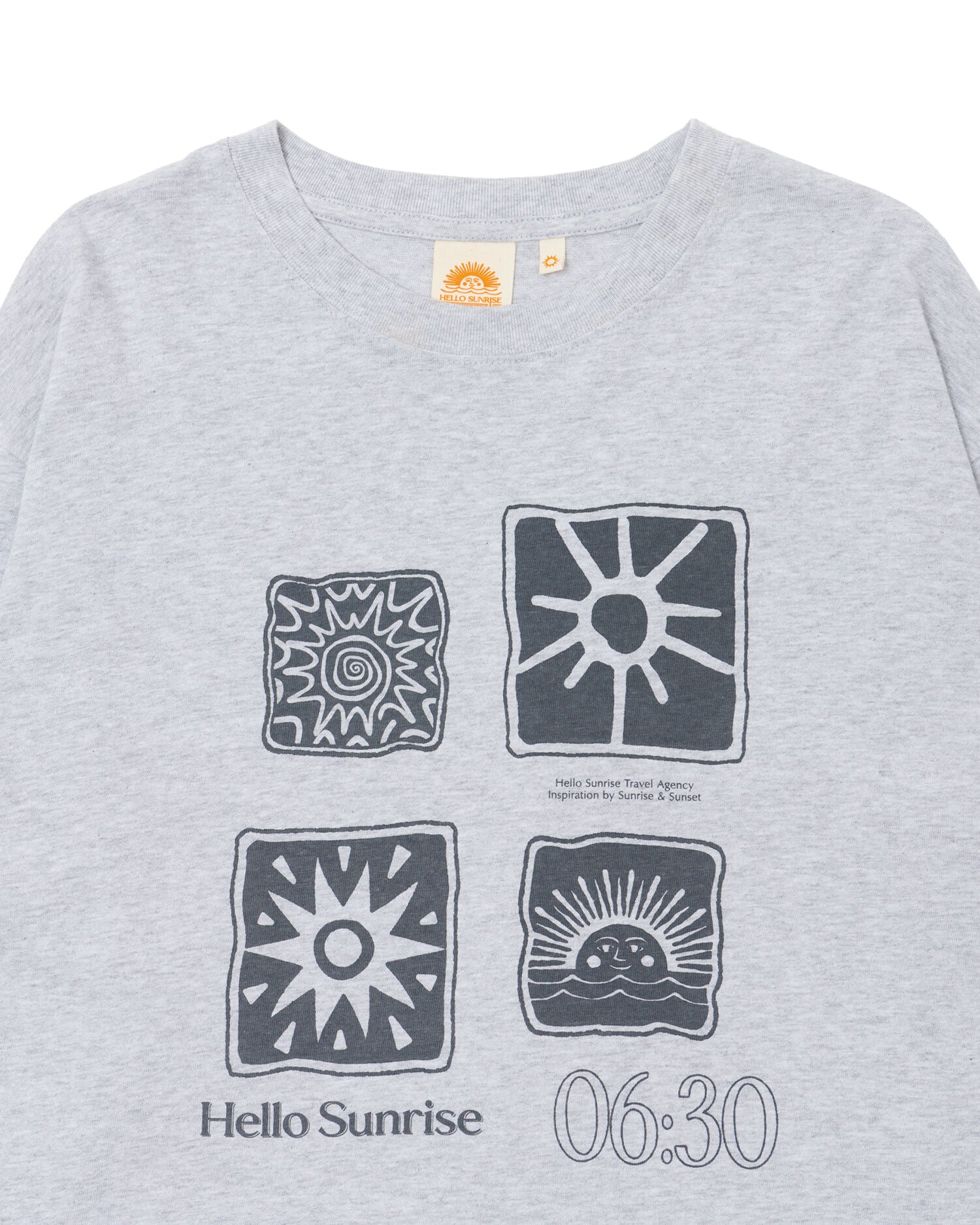HELLO SUNRISE Sun Stamp L/S Tee_Gray