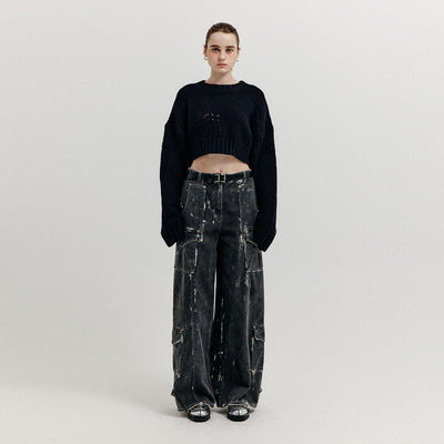 EENK Cargo Denim Pants - Dark Grey