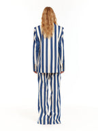 EENK EENK UPTOWN Double-Breasted Blazer - Ivory/Navy Stripe