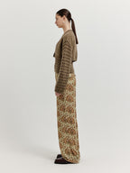 EENK EENK XOLERO V-neck Crop Knit Cardigan - Khaki