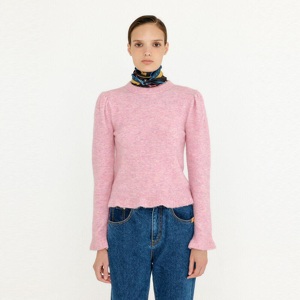 EENK EENK Knitwear Flared Hem Pullover - Light Pink