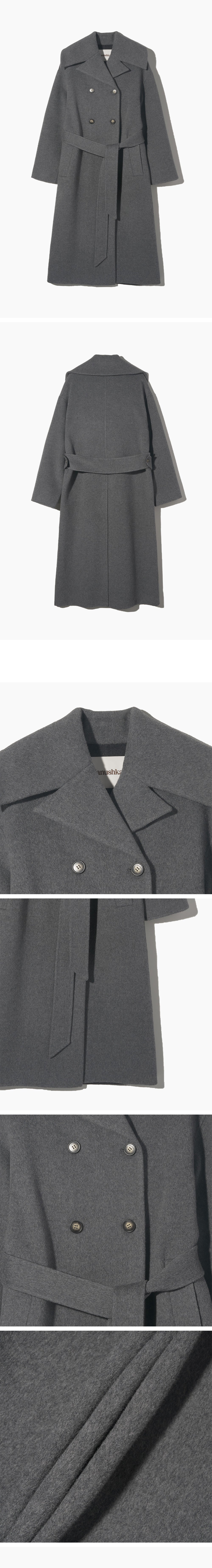 NANUSHKA Nanushka MILMA Wool Belted Coat - Gray/Charcoal (NW22FWOW01495)