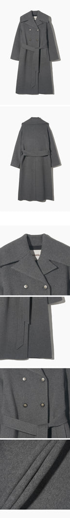 NANUSHKA Nanushka MILMA Wool Belted Coat - Gray/Charcoal (NW22FWOW01495)