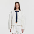 EENK YELLY Short Textured Single Jacket - White