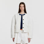 EENK YELLY Short Textured Single Jacket - White