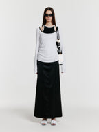 EENK YOU Contrast Long Sleeve Jersey Top - White