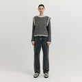 EENK EENK XENEVA Asymmetric Front Denim Pants - Dark Grey