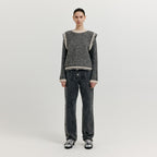 EENK EENK XENEVA Asymmetric Front Denim Pants - Dark Grey
