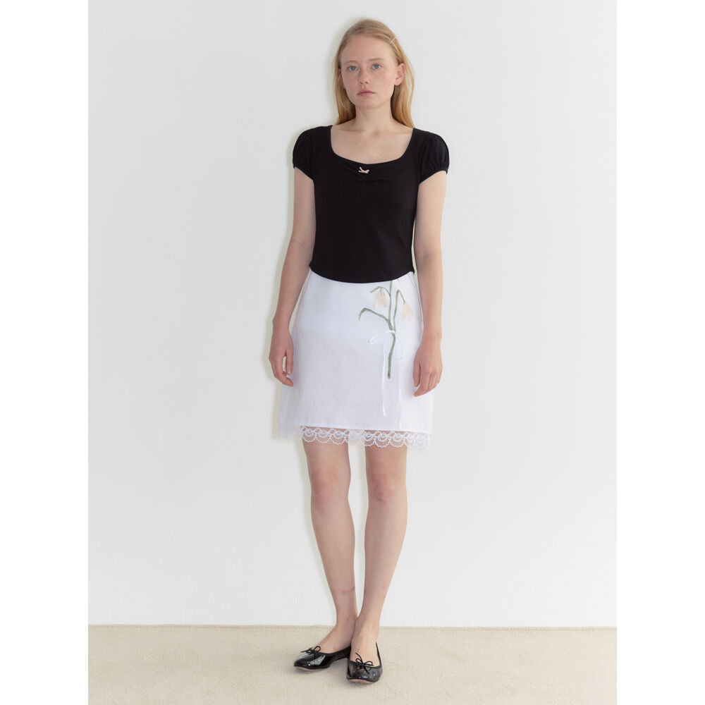 SINOON Round Shirring T-Shirt (Black)