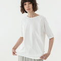 KOZNOK Maria Nagrang Layered Pure Cotton Summer Women's Short Sleeve T-Shirt Inner Tee Ivory