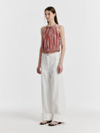 EENK YICO Turn-up Wide Denim Pants - White