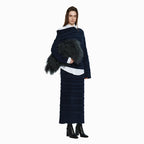 YCH BACK SILT DETAIL KINT SKIRT NAVY (W24KB9021NV)