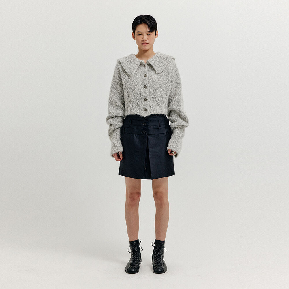 EENK EENK Waistband Layered Mini Skirt - Black