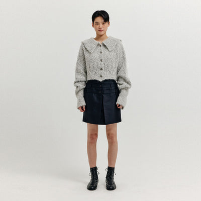 EENK Waistband Layered Mini Skirt - Black