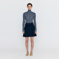 EENK EENK WENDEL Double-Belted Pleated Mini Skirt - Navy