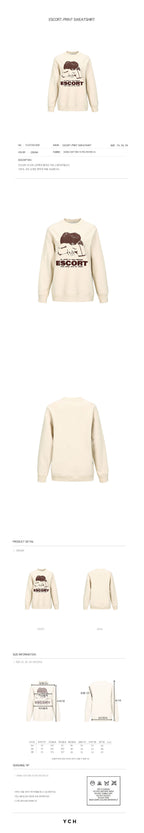 YCH ESCORT-PRINT SWEATSHIRT CREAM (F23TO910CR)