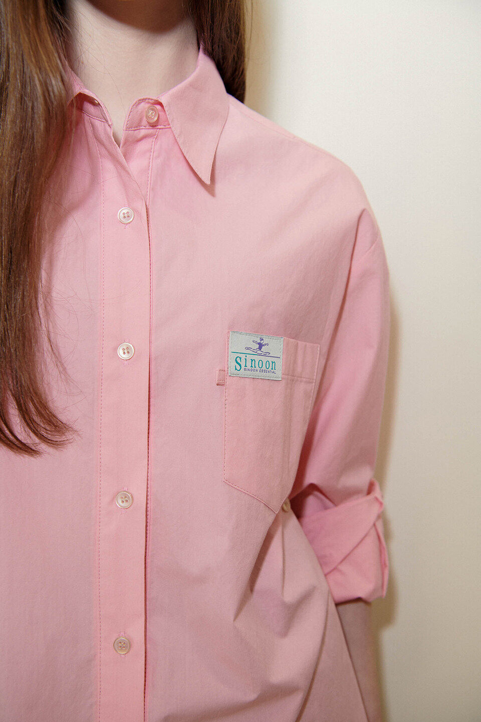 SINOON Classic Cotton Shirt (Light Pink)
