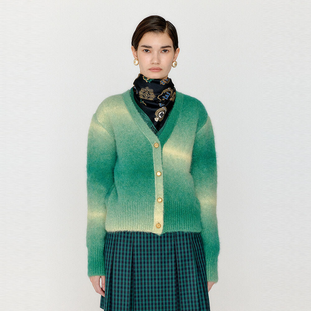 EENK EENK VASSIA Gradation Striped Knit Cardigan - Green
