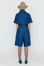 EENK EENK WICO Folded Front Denim Bermuda Shorts