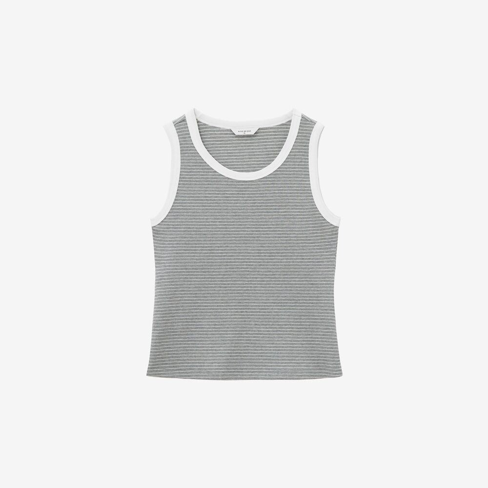 MIND BRIDGE WOMEN [ON][W]Stripe sleeveless top - 4color M1TS32A5